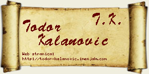 Todor Kalanović vizit kartica